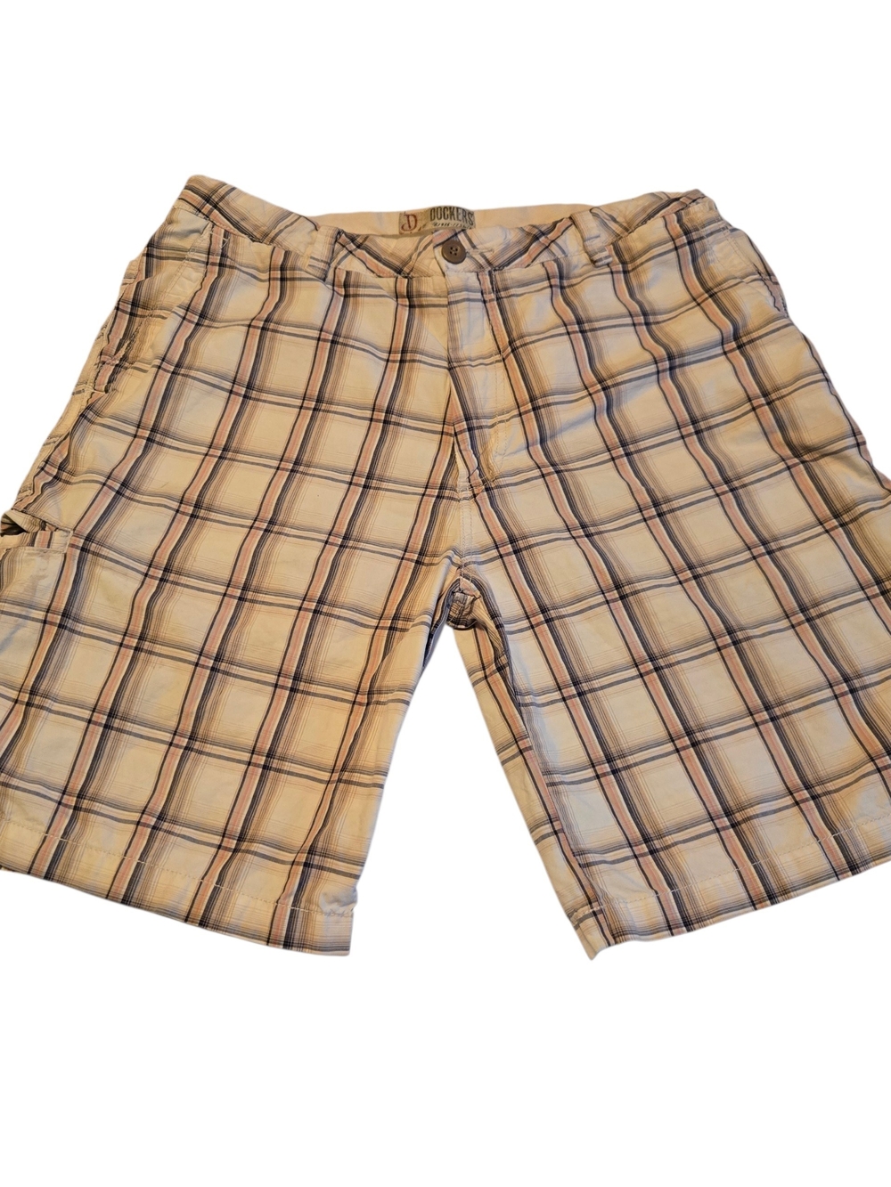 Dockers Men's Tan & Brown Plaid Cargo Shorts